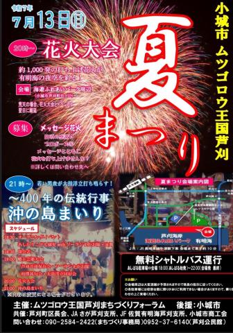 小城市ムツゴロウ王国芦刈夏まつり・沖の島詣りの画像