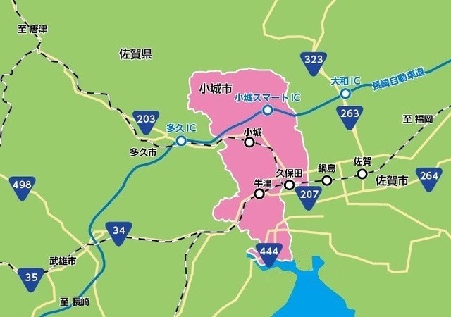 小城市の地図