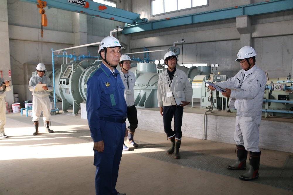 排水機場視察の写真