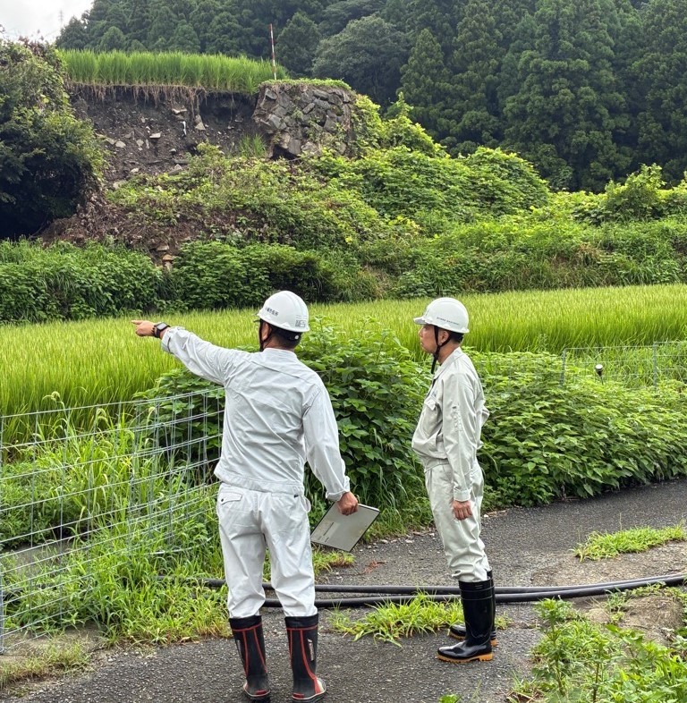 大雨災害現場の現地確認