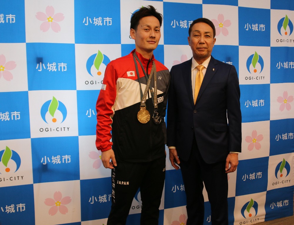 永石選手表敬訪問