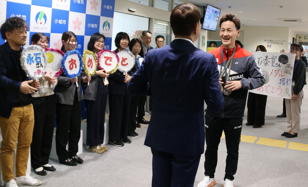 永石泰寛選手表敬訪問